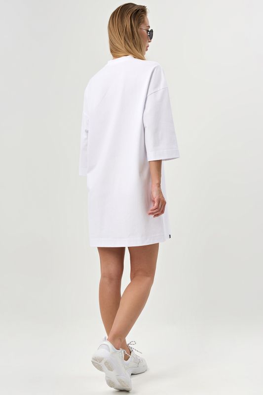 T-shirt dress with print on the arm white