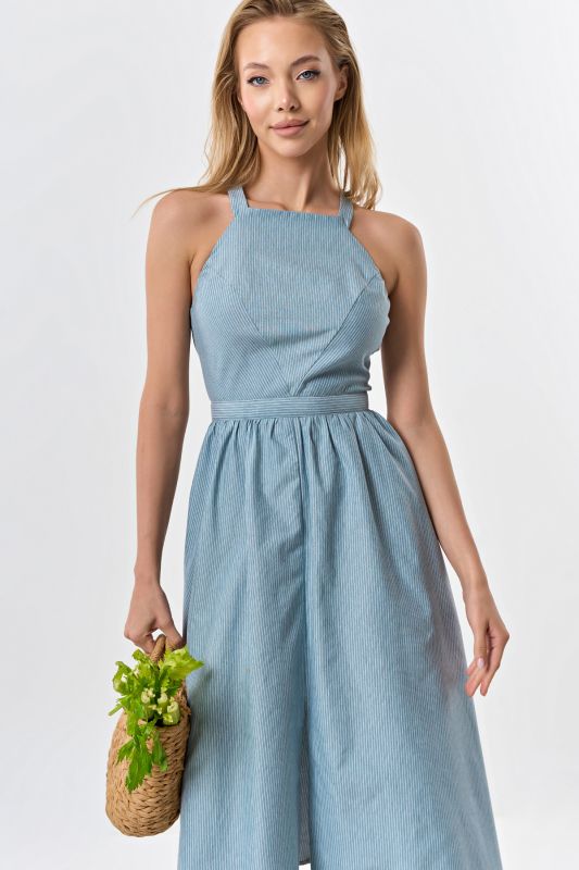 Cotton summer sundress in turquoise