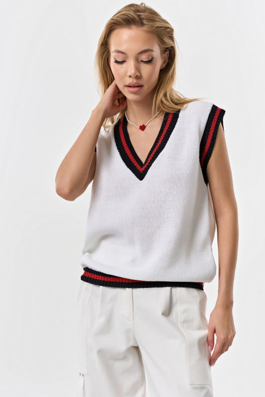 Free silhouette vest with elastic band white