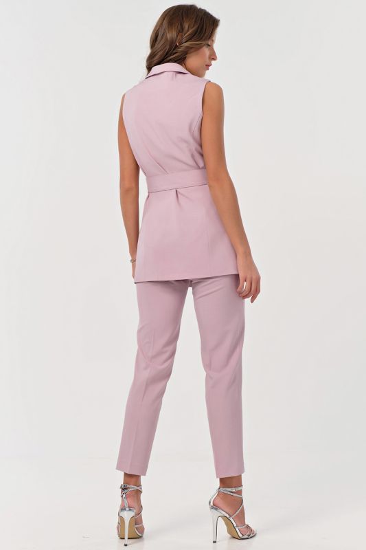 Office pants suit with vest smoky pink