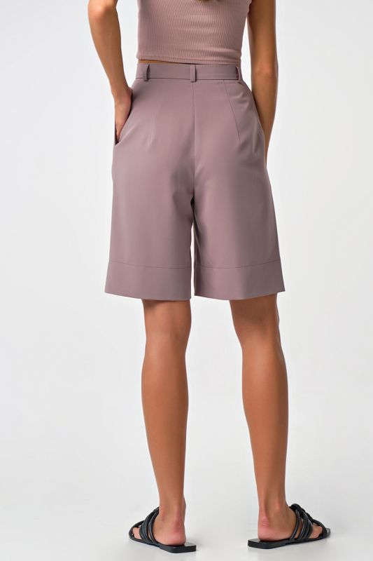 Bermuda shorts in mocha suit fabric