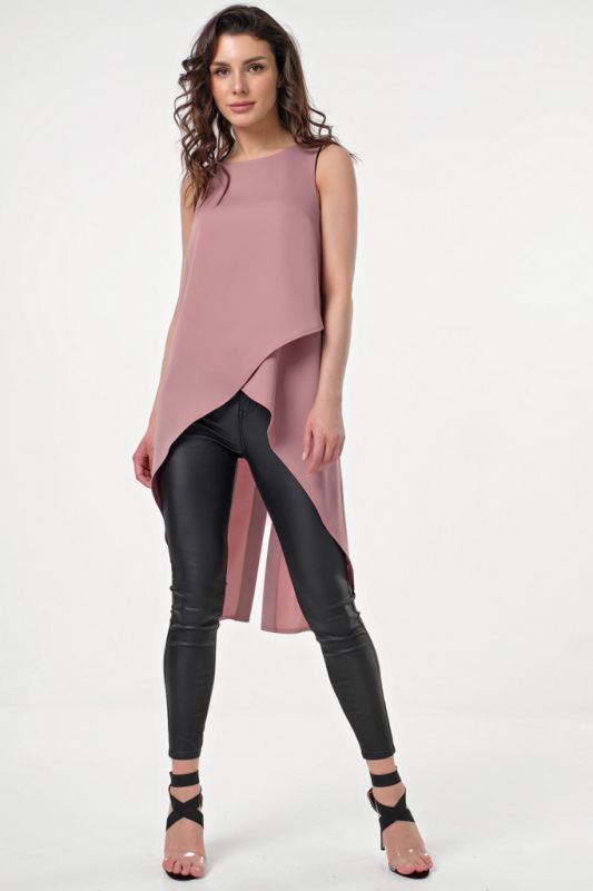 Tunic asymmetrical dusty pink