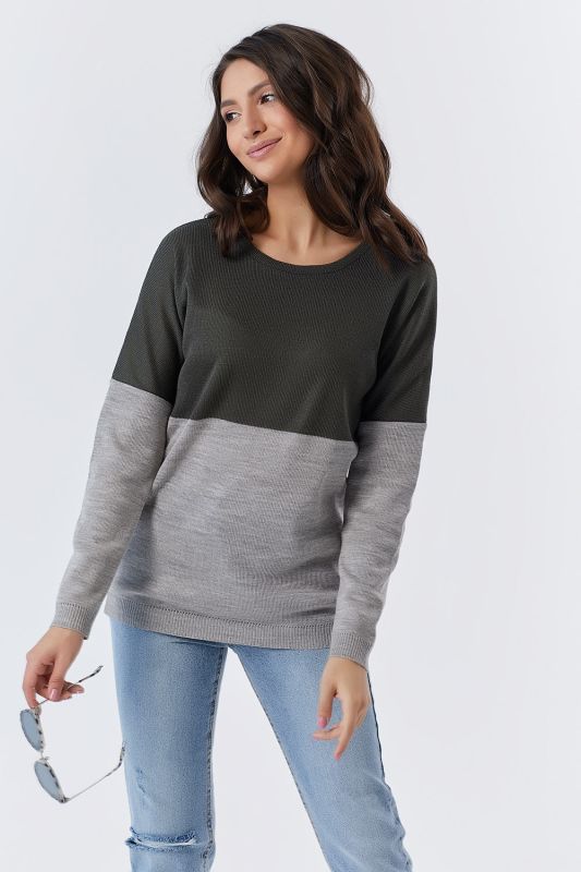 Grey-green wool knitted sweater