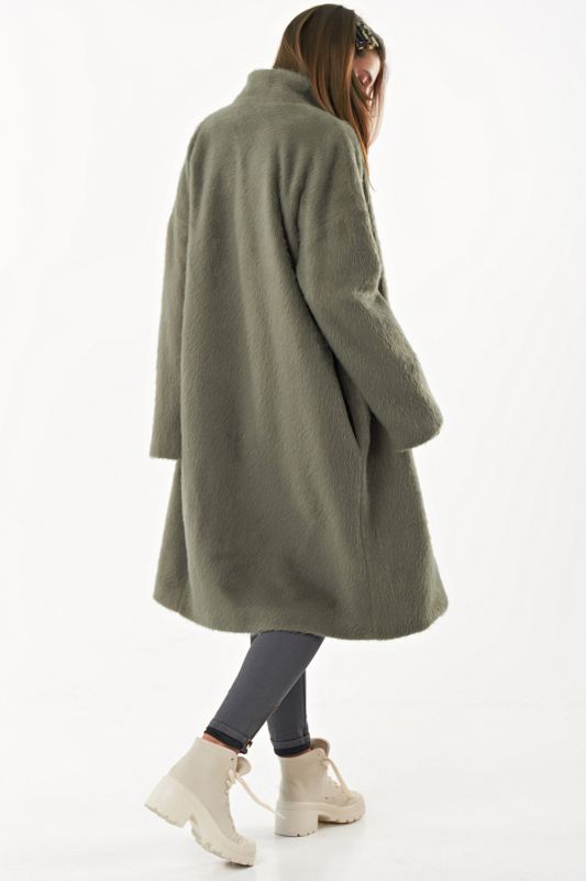 Khaki long overcoat demi seasonal overcoat