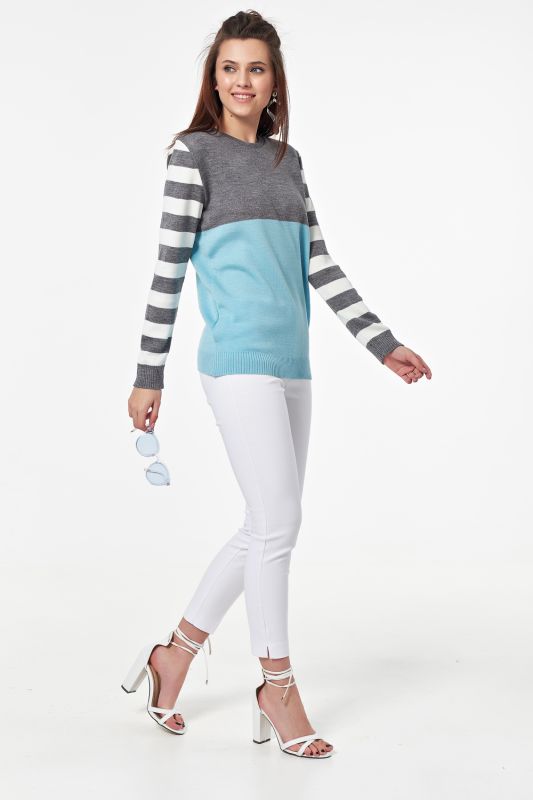 Classic striped knitted sweater blue