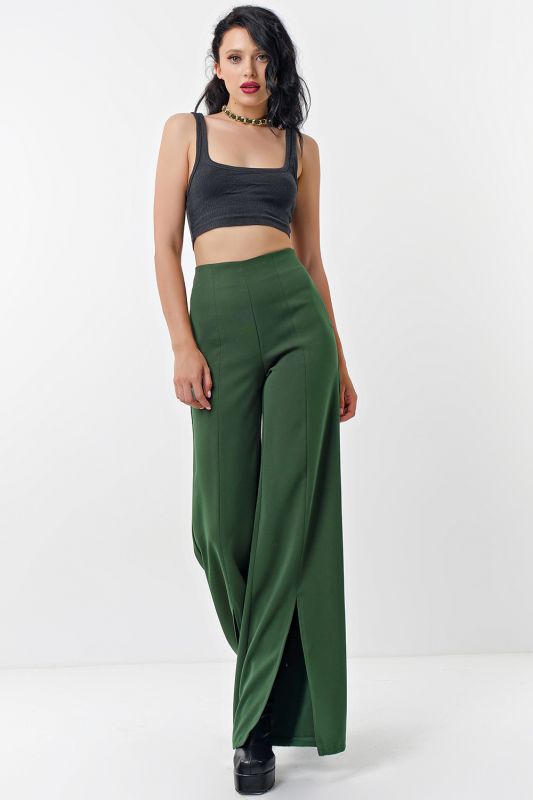 Green flared pants