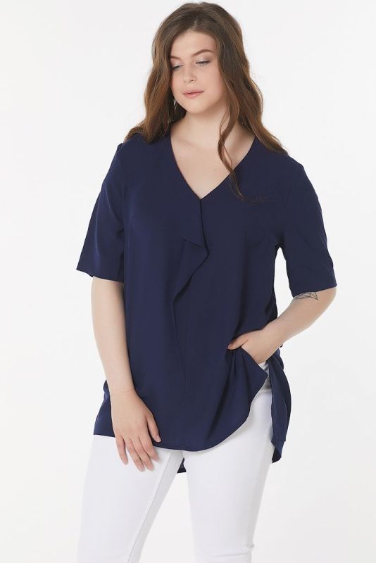 Free silhouette blouse plus size blue