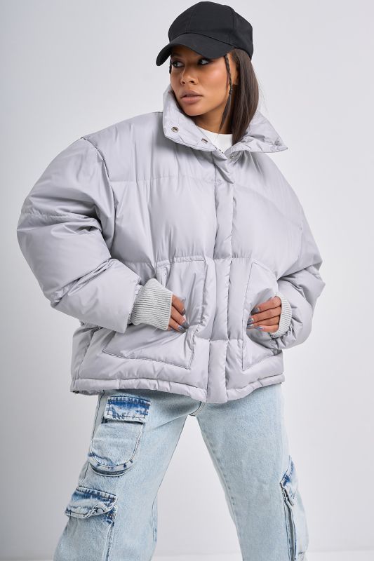 Light gray down oversize jacket