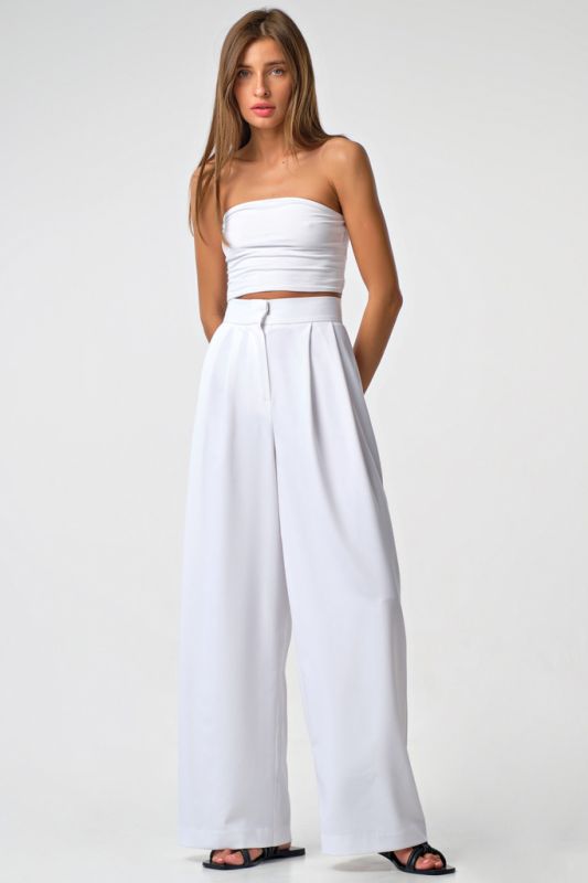 Palazzo pants with high waist white