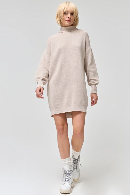 Natural melange loose knitted dress