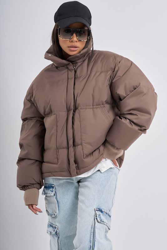 Brown down oversize jacket