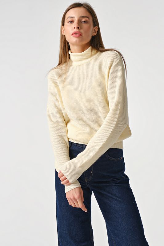 Cream cotton loose knit sweater