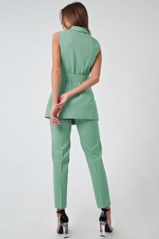 Mint office pants suit with vest