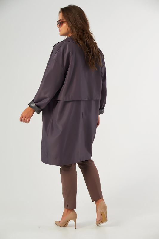 Long summer raincoat large size dark gray