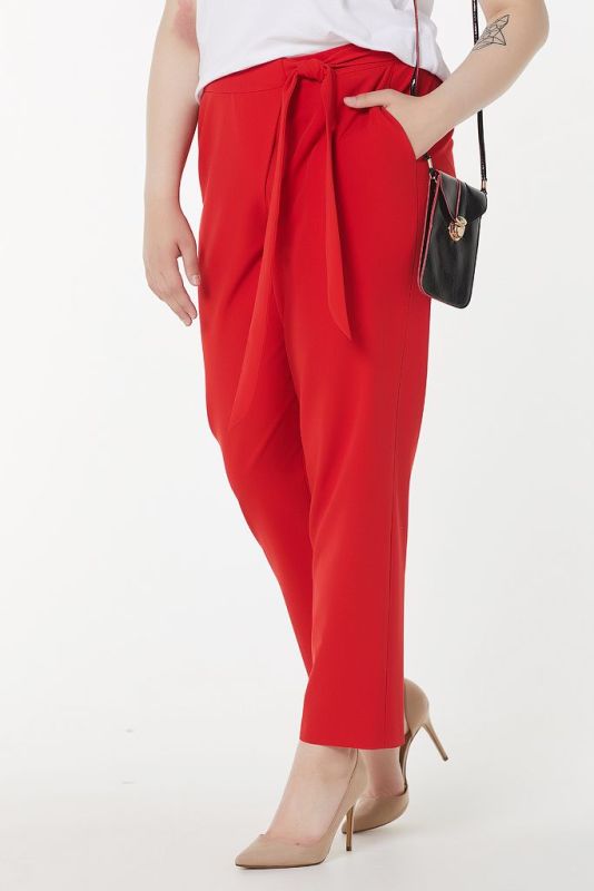 Summer straight pants in big size red