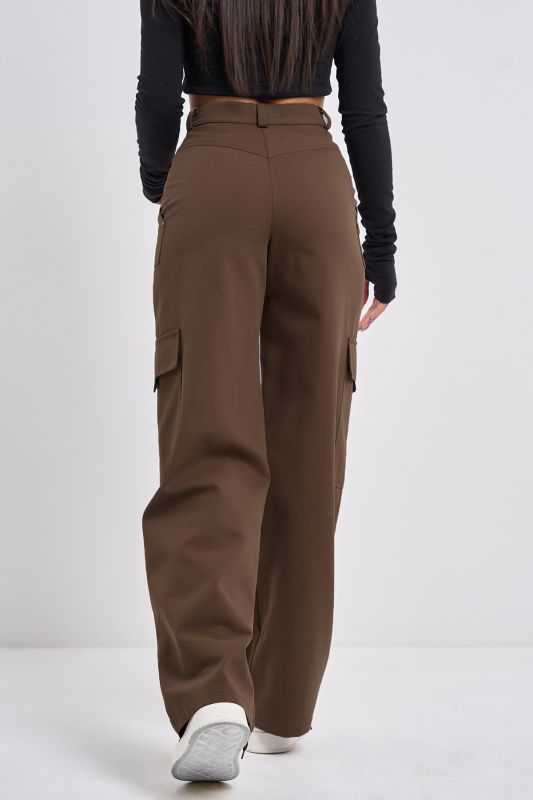 Straight cotton kargo pants brown