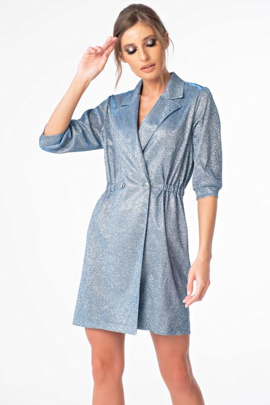 Silver-blue sprayed jersey dress