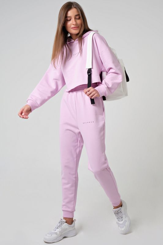 Sport suit with cotton hoodie purple