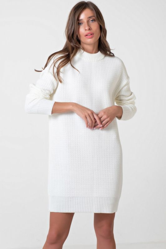 Milk wool short knitted dress