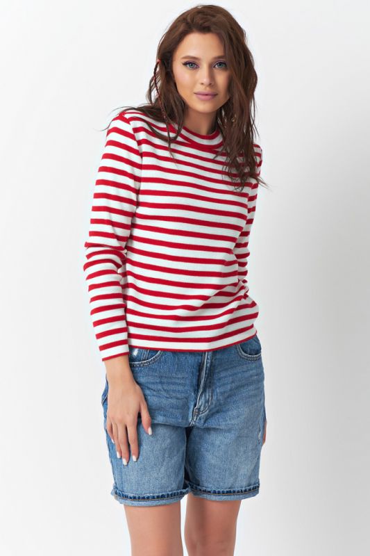 Red striped knitted sweater