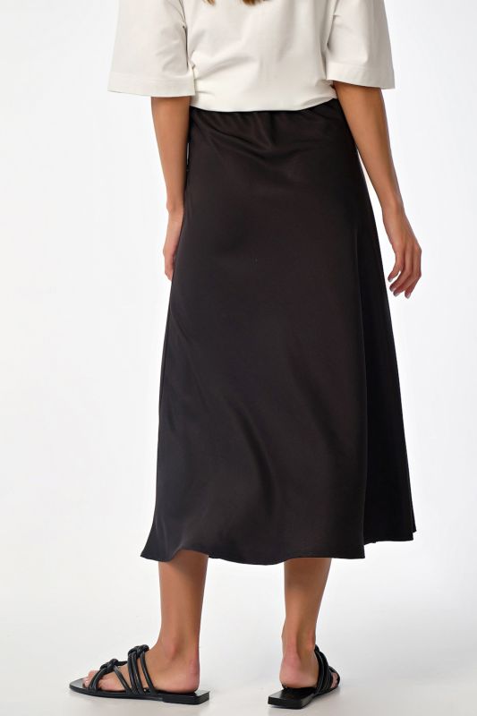 High waist flared skirt black