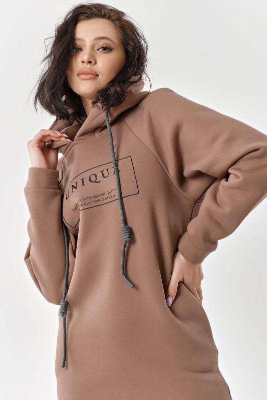 Mocha fleece fleece dress