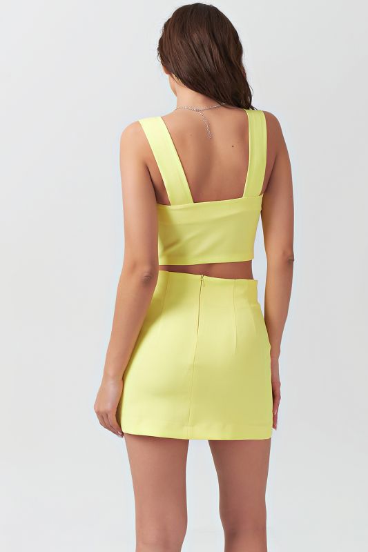 Summer a-silhouette mini skirt neon yellow