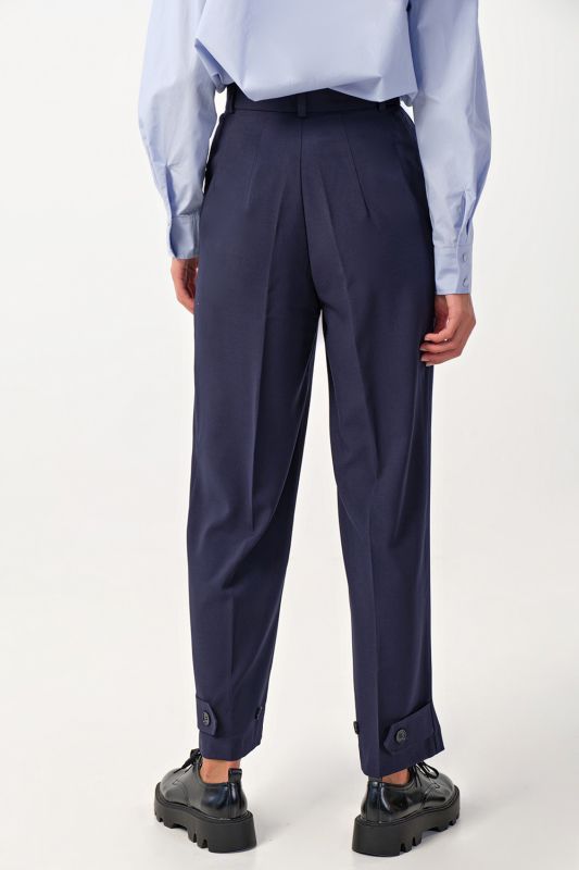 Classic shortened straight pants with arrows blue