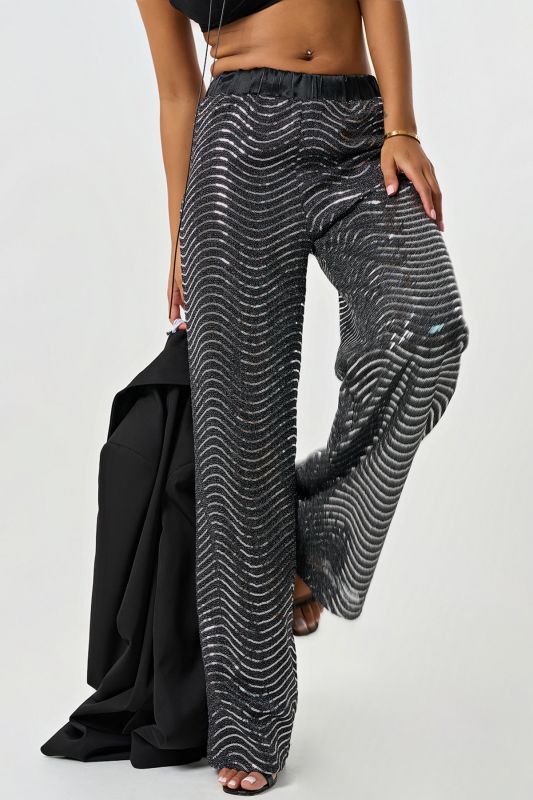 Silver-black dress pants with sequins