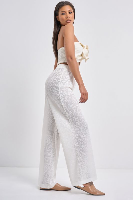 Milk lace evening pants