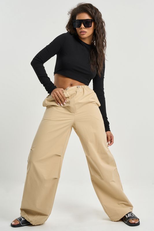 Beige dense cotton kargo pants