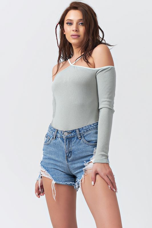 Mint long sleeve knitted bodysuit