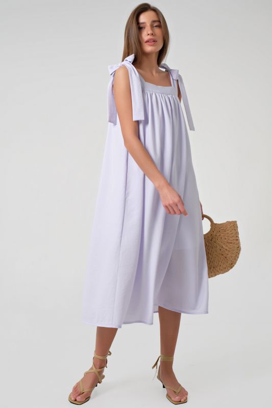 Pale lilac strappy midi dress