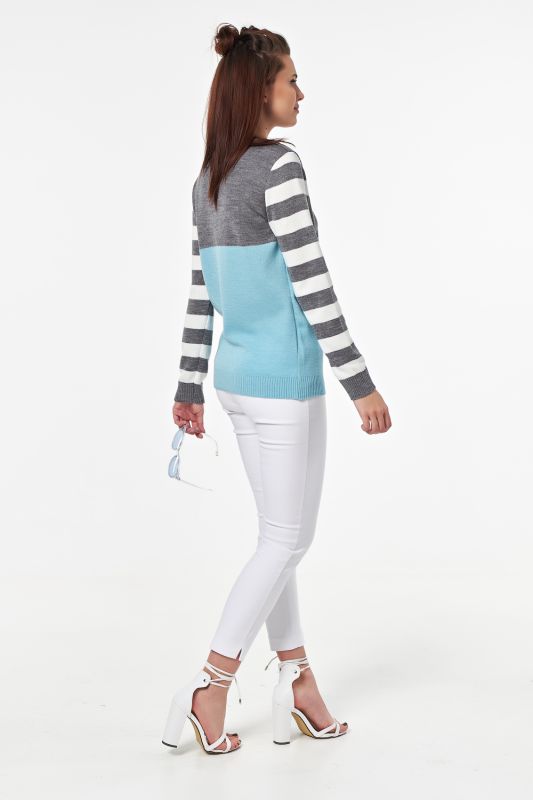 Classic striped knitted sweater blue