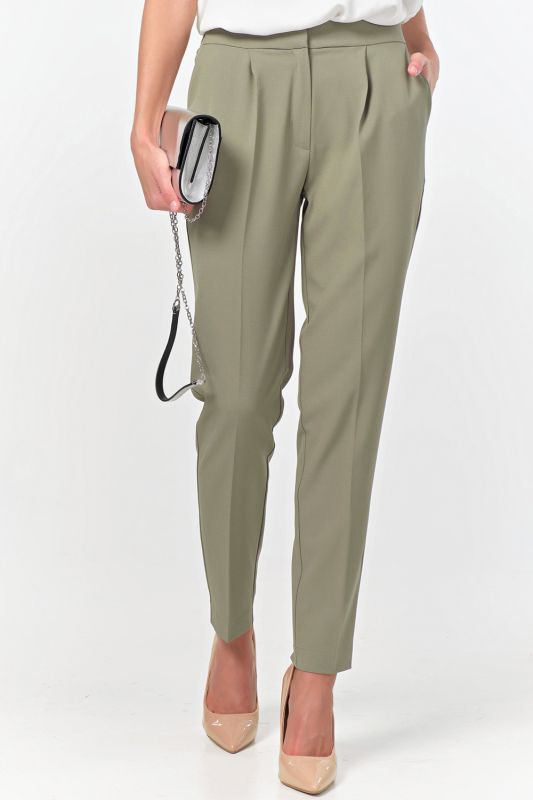 Tapered pants with arrows green