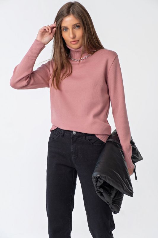 Dusty rose long sleeve wool turtleneck knit turtleneck