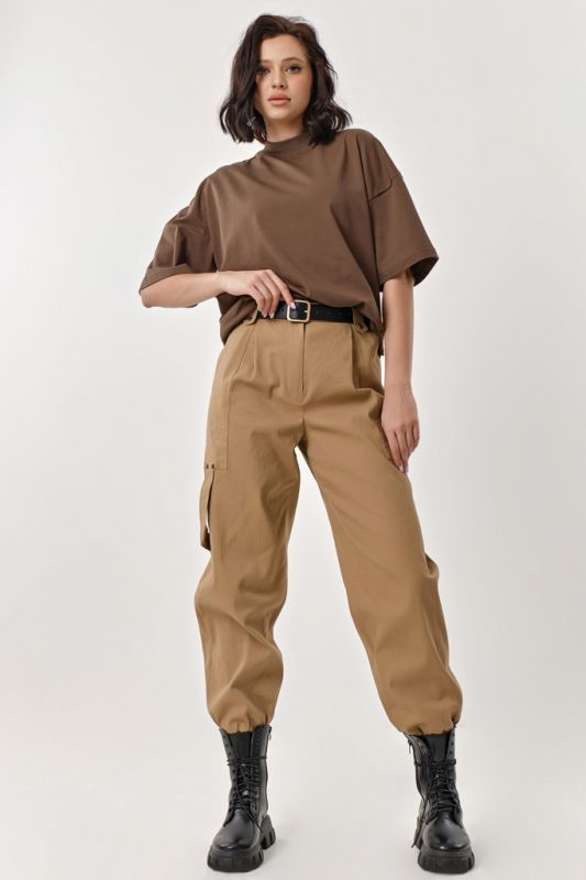 Sandy Cotton Cargo Trousers