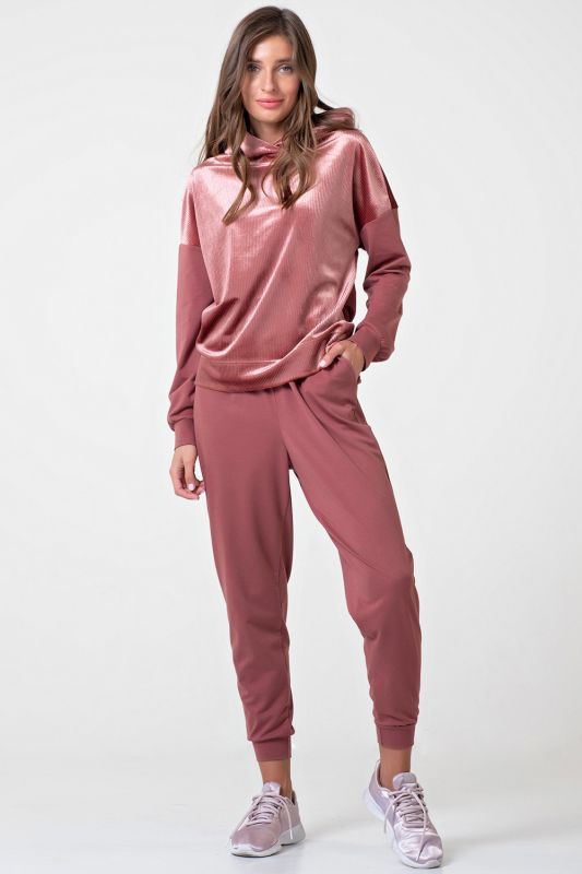 Casual velvet suit with terracotta pants