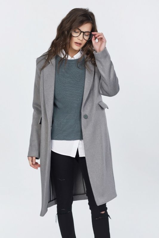 Classic gray demi-seasonal coat