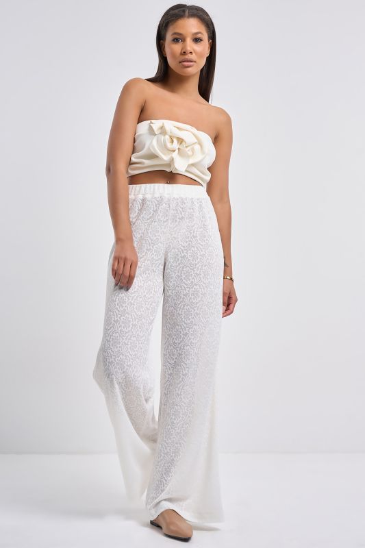 Milk lace evening pants