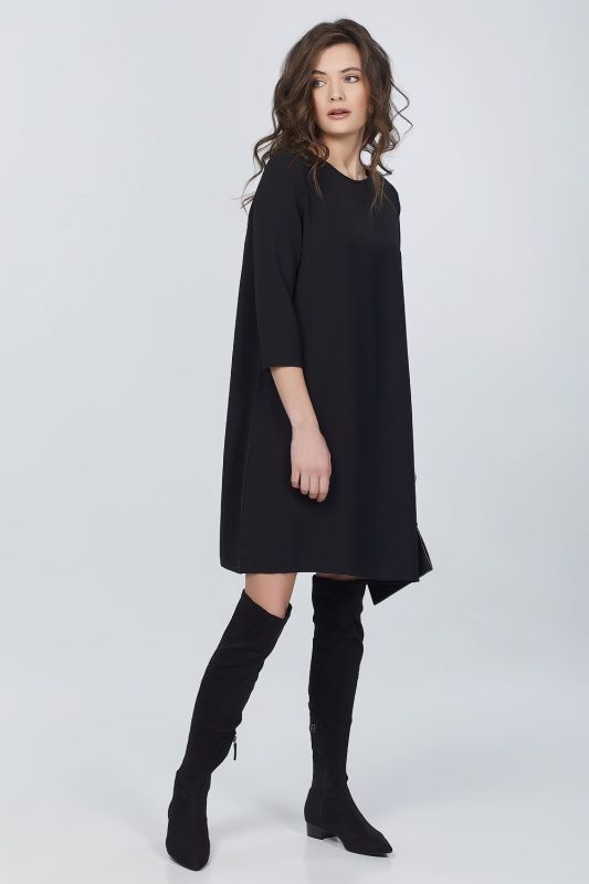 Black open back loose dress