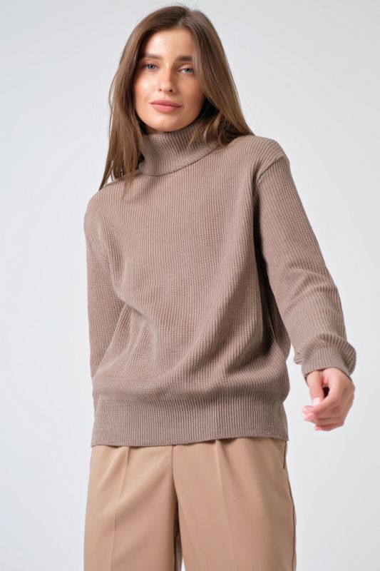 Cappuccino cotton loose knit sweater