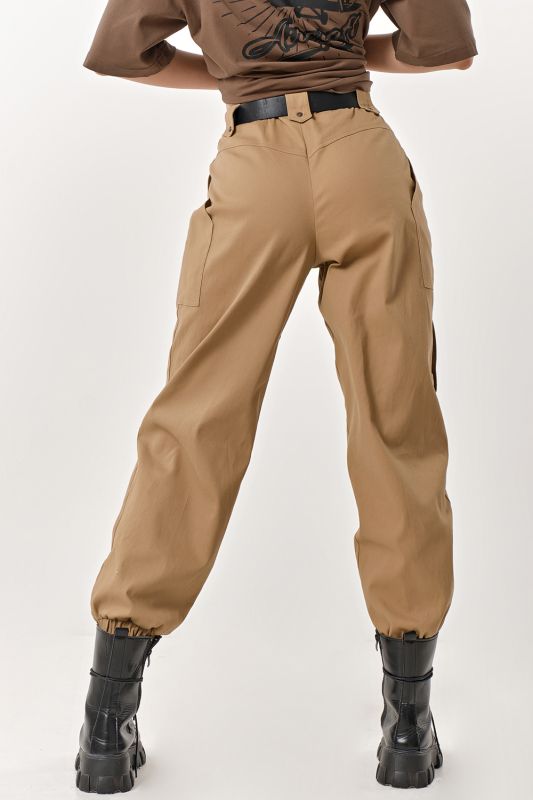 Sandy Cotton Cargo Trousers