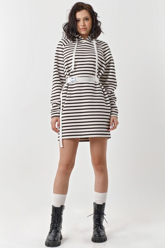 Striped futer fleece dress