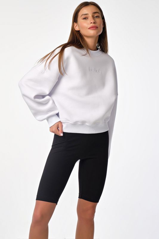 Sweatshirt cotton over-size futer sweatshirt white