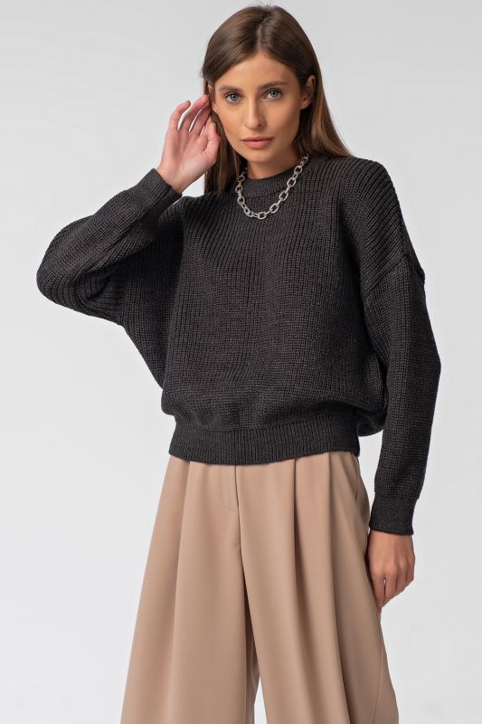 Warm black over-size knitted sweater