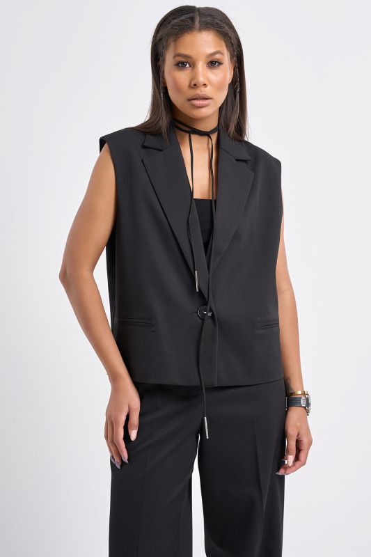 Classic vest made of suit fabric black