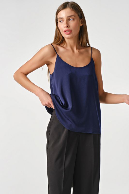 Navy blue loose top with thin straps