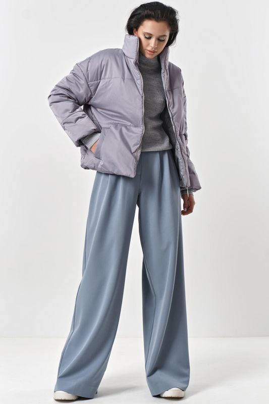 Short jacket with waist locks gray