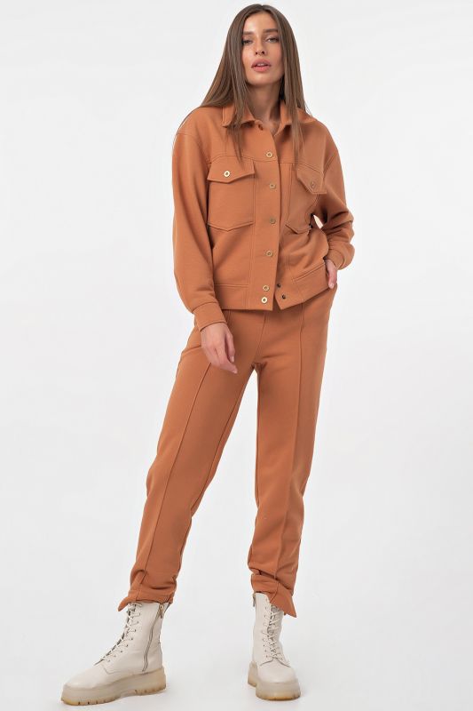 Warm pants suit from futher with fleece camel